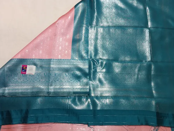 Light_Pink_Silk_Broket_Designer_Saree_For_Women