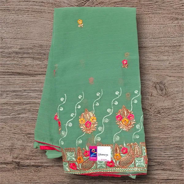 Light_Green_Zomato_Work_Designer_Saree_For_Women