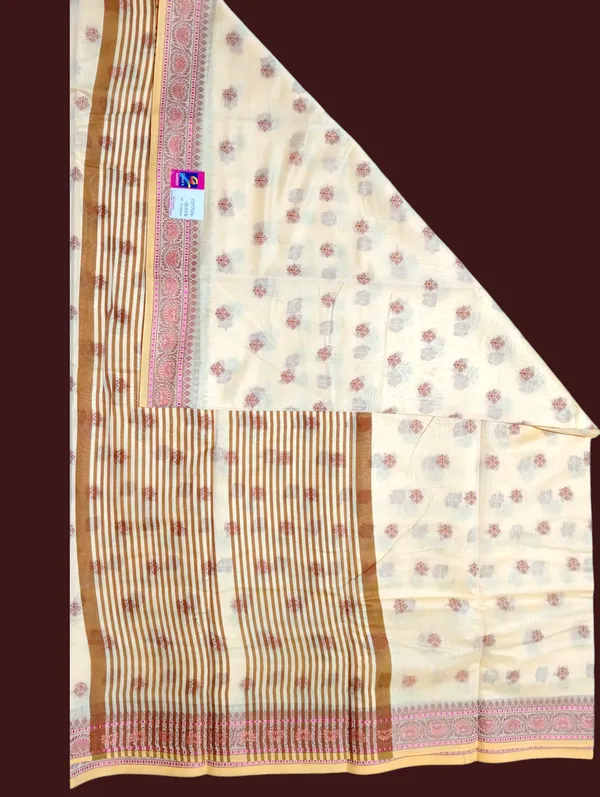 Cream_Cotton_Queen_Fancy_Saree_For_Women