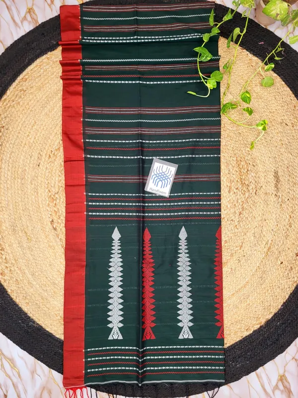 Green_Handloom_Cotton__Woven_Border_Saree_For_Women