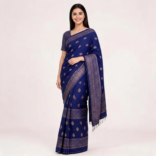 Blue_Handloom_Cotton_Zari_Border_Woven_Saree_For_Women
