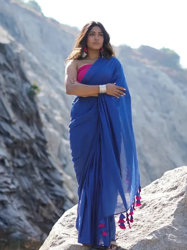 Blue_100%_Pure_Mul_Cotton_Trendingel_Detail_Saree_For_Women