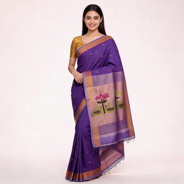 Purple_Handloom_Cotton_Woven_Butta_Design_Saree_For_Women