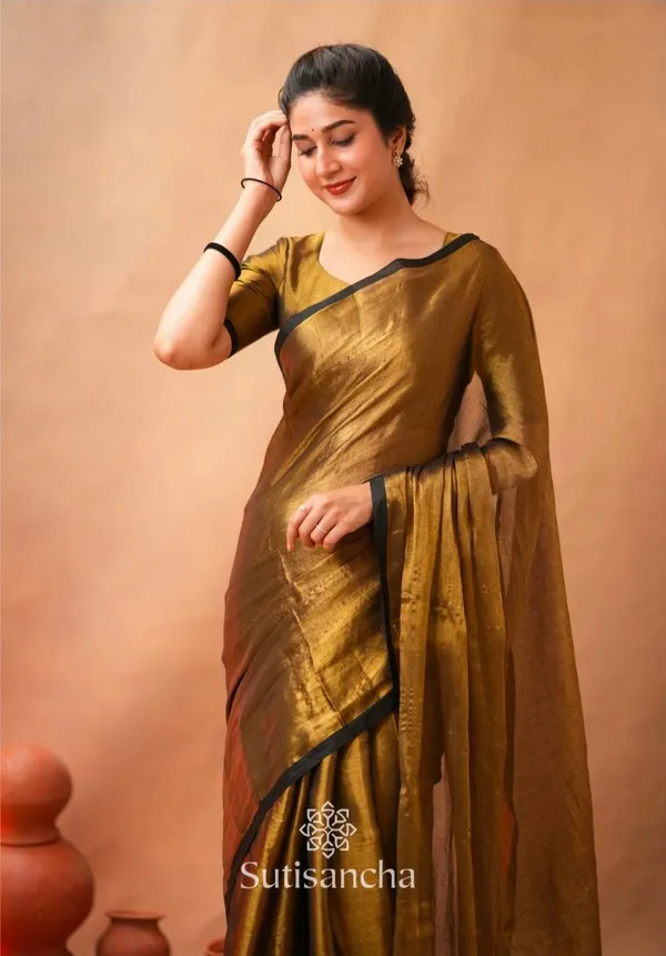 Golden_Tissue_Silk_Zari_Woven_Black_Border_Saree_For_Women