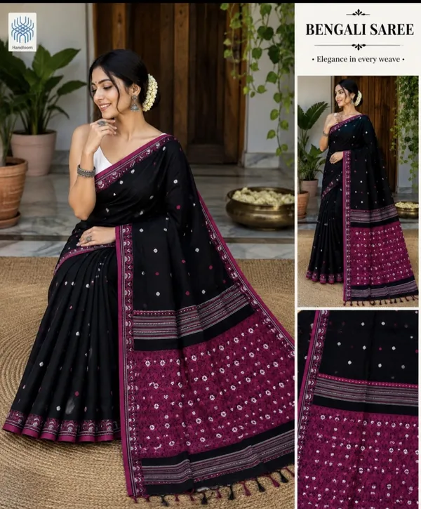 Black_Pure_Cotton_Aassam_Khadi_Hand_Worrk___Handloom_Saree_For_Women