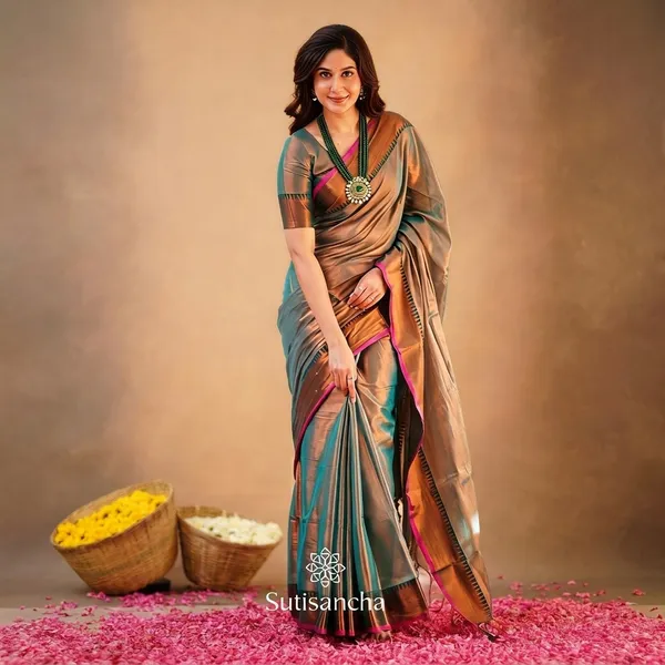 Bronze_Linen_Tissue_Zari_Woven_Silk_Saree_For_Women