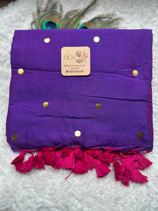 Purple__100%_Pure_Mul_Cotton_Trendingl_Border_Saree_For_Women