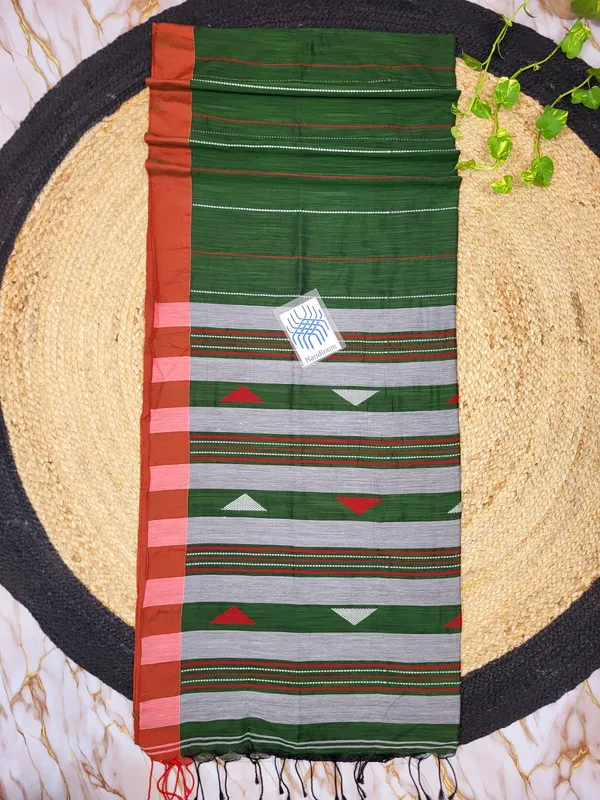 Green_Cotton_Handloom_Woven_Striped_Saree_For_Women