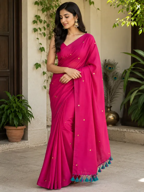 100%_Mul_Cotton_Sequin_Trending_Saree_For_Women