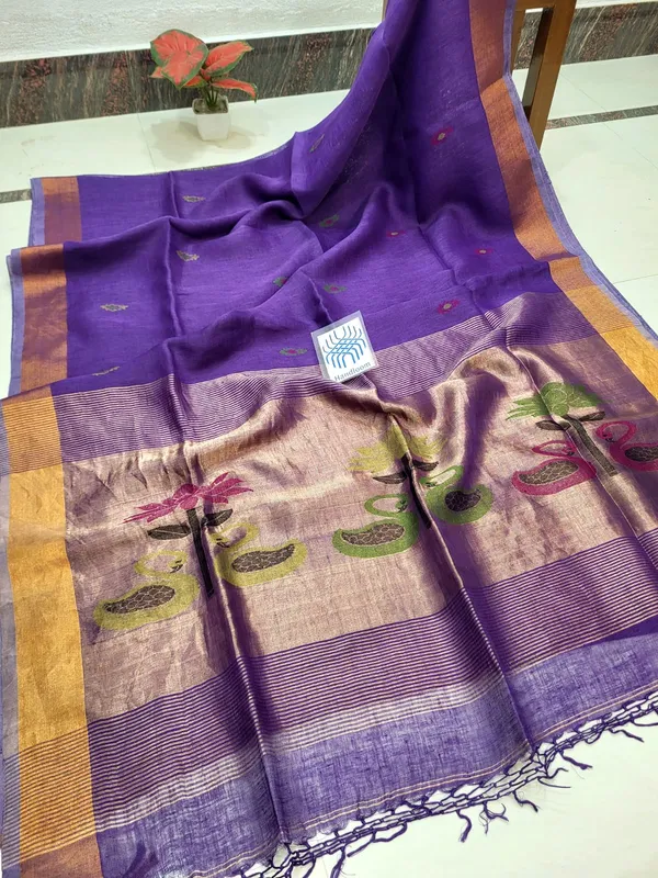 Purple_Handloom_Cotton_Woven_Butta_Design_Saree_For_Women