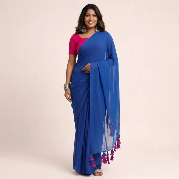 Blue_100%_Pure_Mul_Cotton_Trendingel_Detail_Saree_For_Women
