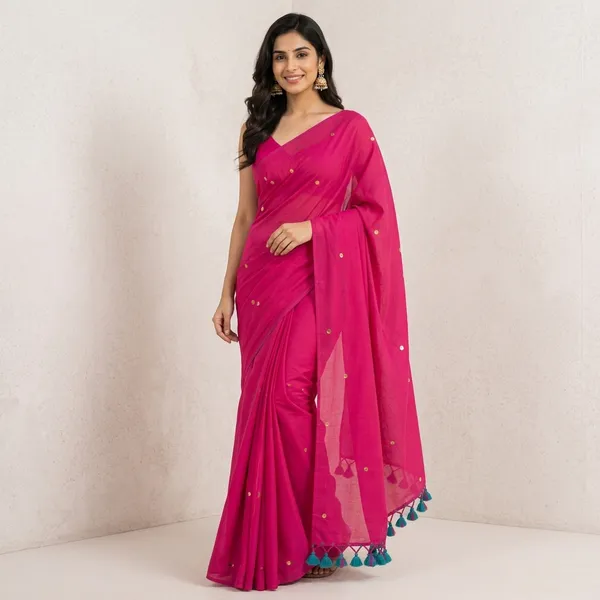 100%_Mul_Cotton_Sequin_Trending_Saree_For_Women