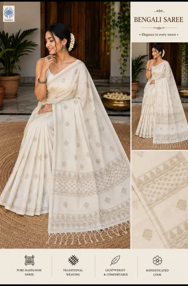 Beige_Handloom_Cotton_Woven_Geometric_Border_Saree_For_Women