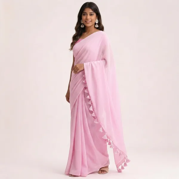 Pink__Pure_Mul_Cotton_Floral_Tassel_Draped_Saree_For_Women