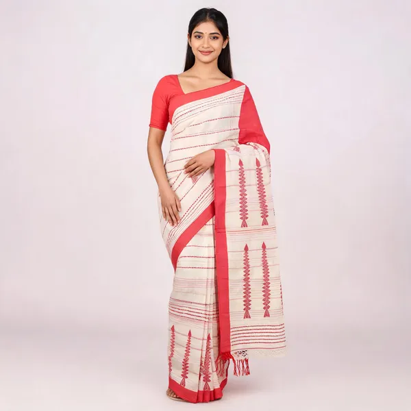 Off_White_Cotton_Handloom_Woven_Border_Saree_For_Women
