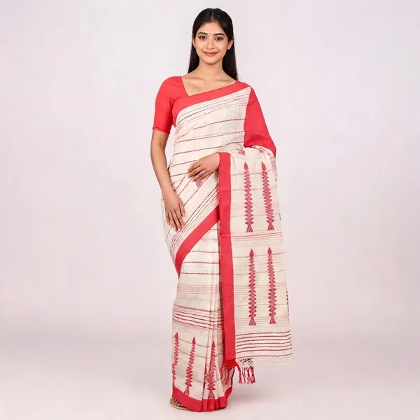 Off_White_Cotton_Handloom_Woven_Border_Saree_For_Women