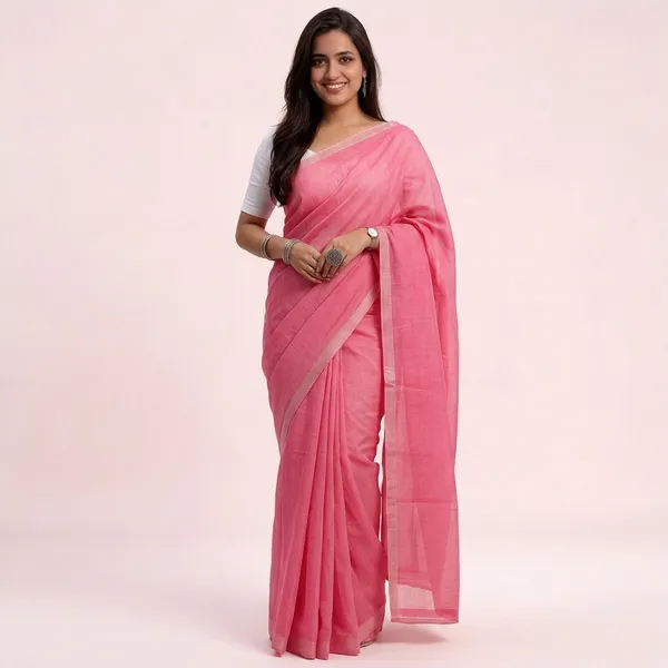 Pink_Cotton_Silk_Solid_Traditional_Saree_For_Women