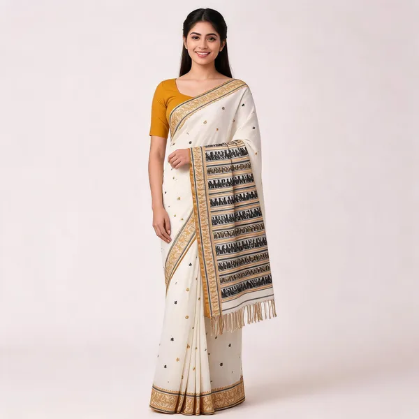 Off_White_Cotton_Woven_Border_Ethnic_Saree_For_Women