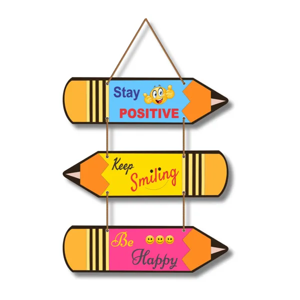 Multicolor_Stay_Positive_Wooden_Wall_Hanging