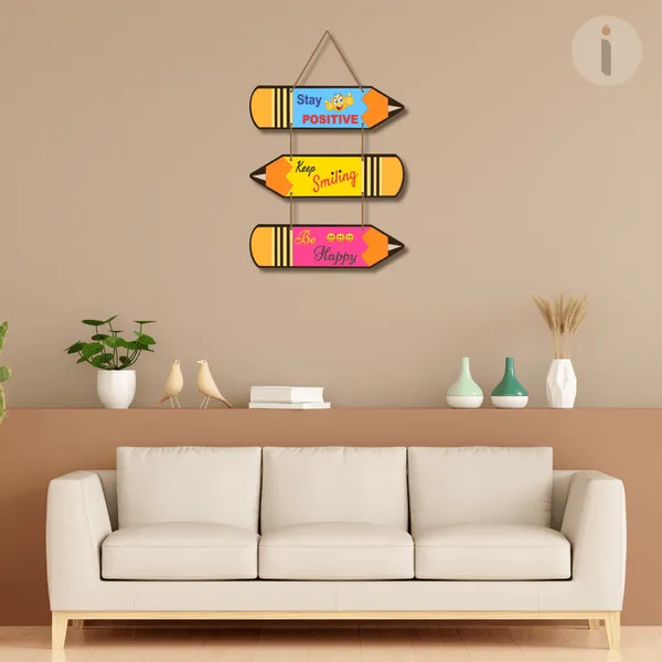 Multicolor_Stay_Positive_Wooden_Wall_Hanging