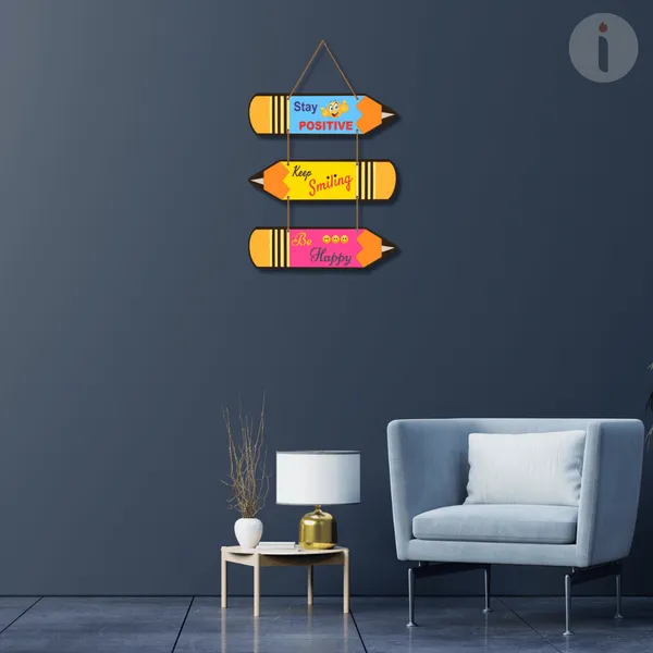 Multicolor_Stay_Positive_Wooden_Wall_Hanging