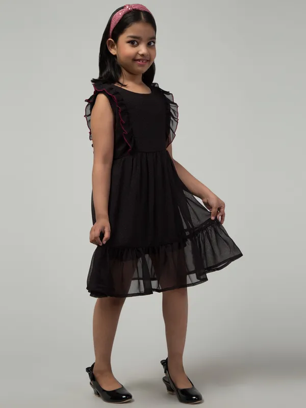 Black_Solid_Evening_Dress_For_Girls