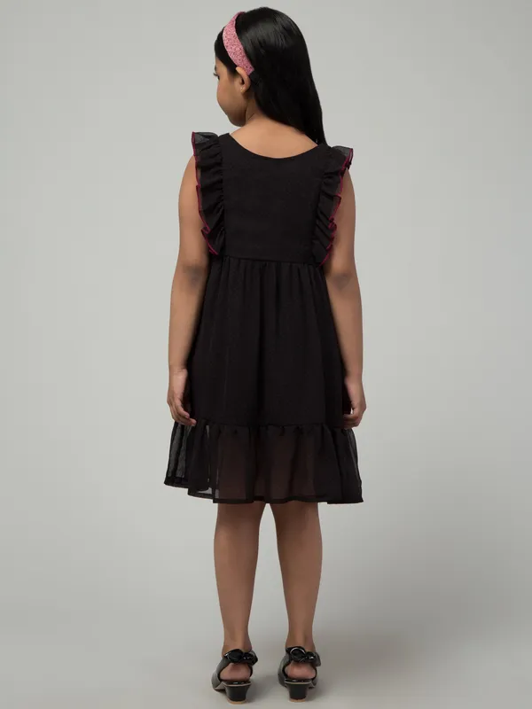 Black_Solid_Evening_Dress_For_Girls
