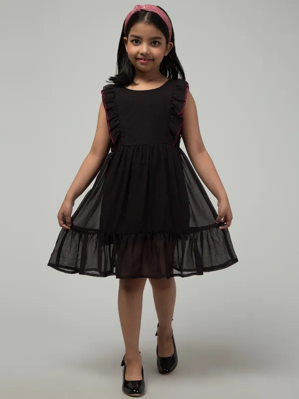 Black_Solid_Evening_Dress_For_Girls
