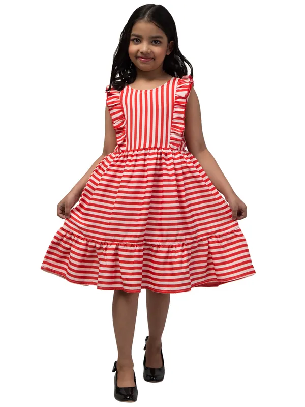 Red_Solid_Evening_Dress_For_Girls
