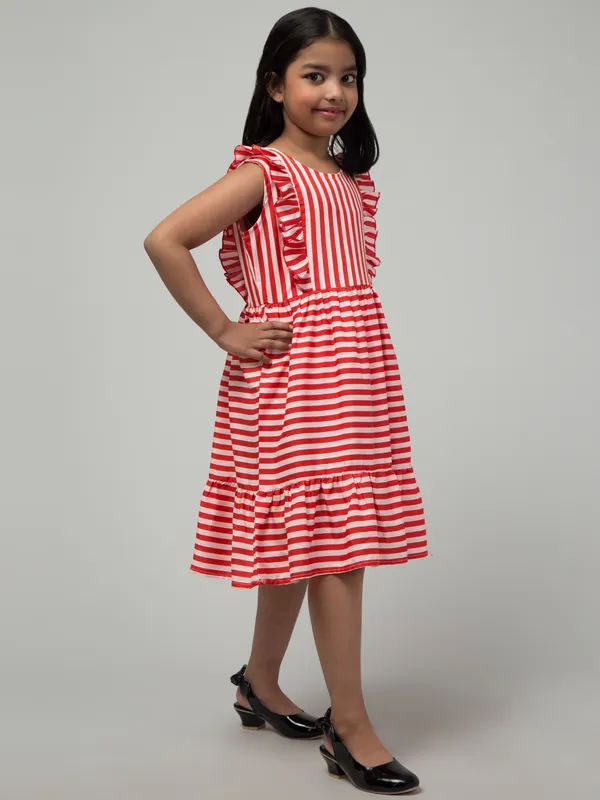 Red_Solid_Evening_Dress_For_Girls