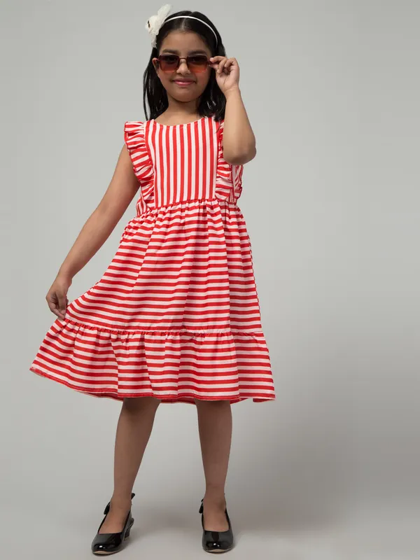 Red_Solid_Evening_Dress_For_Girls