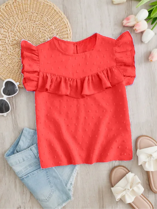 Red_Polka_Dot_Casual_Tops_For_Girls