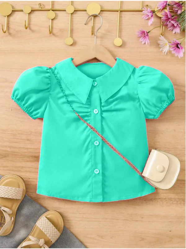 Mint_Green_Solid_Casual_Tops_For_Girls