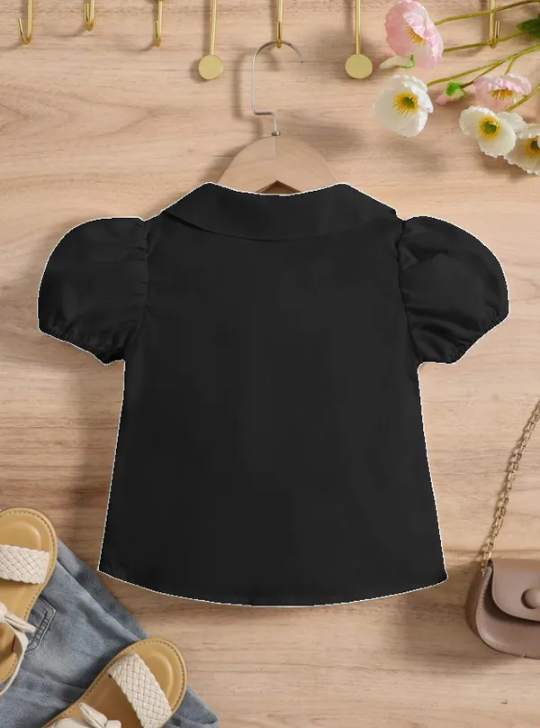 MAMATHINK_Black_Solid_Regular_Fit_Tops_For_Girls