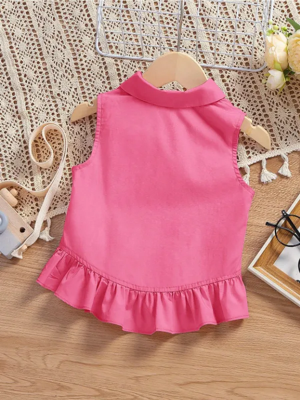 Hot_Pink_Solid_Casual_Tops_For_Girls
