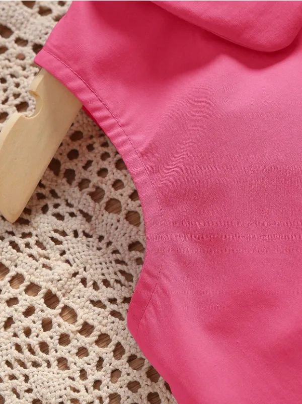 Hot_Pink_Solid_Casual_Tops_For_Girls