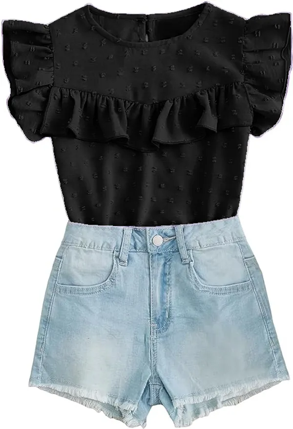 Black_Solid_Regular_Fit_Tops_For_Girls