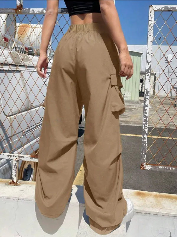 Skin_Solid_Casual_Cargo_Pants_For_Girls