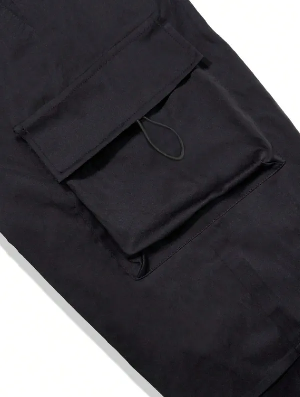 Black_Solid_Outdoor_Cargo_Pants_For_Girls