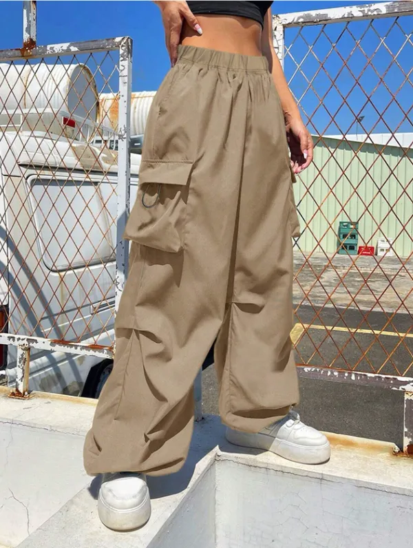 Skin_Solid_Casual_Cargo_Pants_For_Girls
