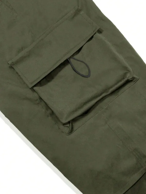 Green_Solid_Casual_Cargo_Pants_For_Girls