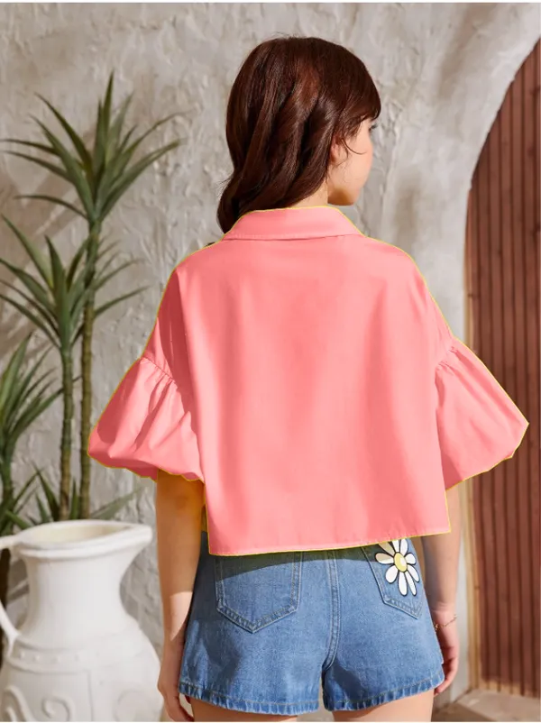 Peach_Solid_Casual_Tops_For_Girls