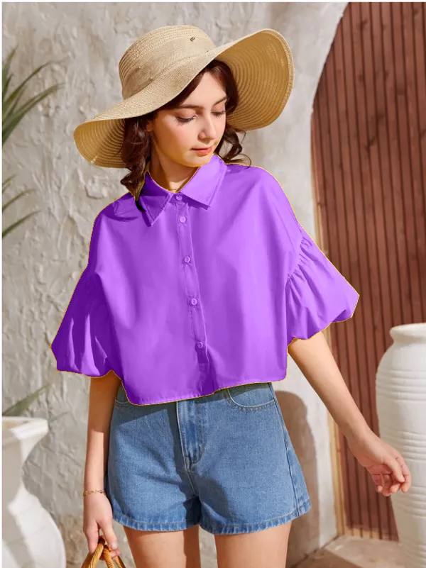 Lavender_Solid_Casual_Tops_For_Girls