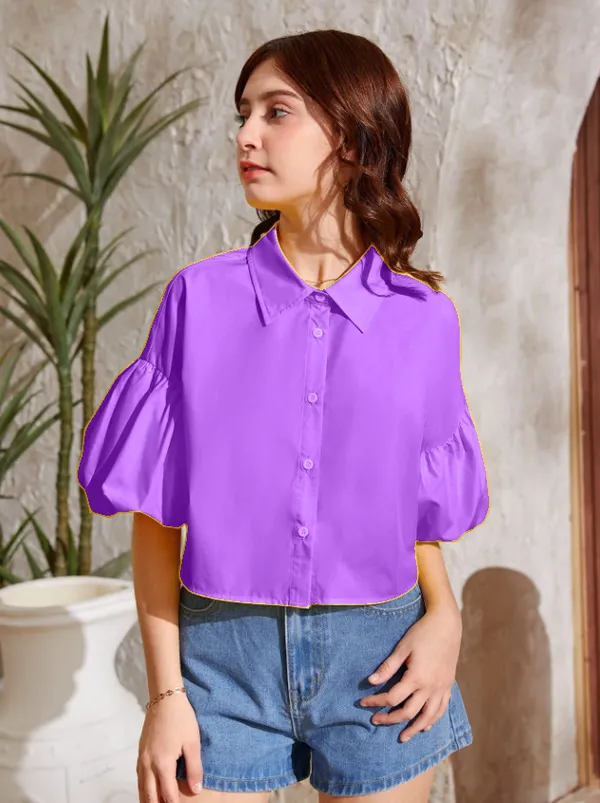 Lavender_Solid_Casual_Tops_For_Girls