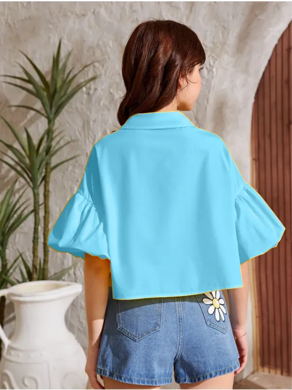 Sky-Blue_Solid_Casual_Tops_For_Girls