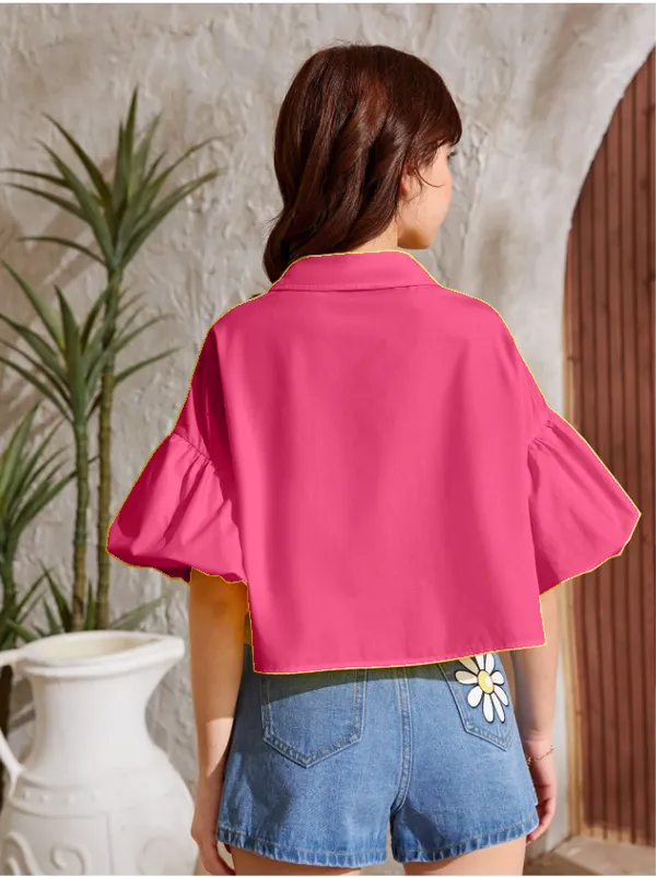 Hot_Pink_Solid_Casual_Tops_For_Girls