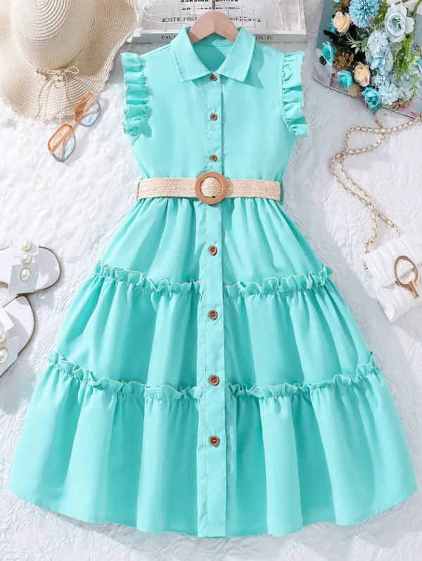 Mint_Green_Ruffle_Trim_Outdoor_Dress_For_Girls
