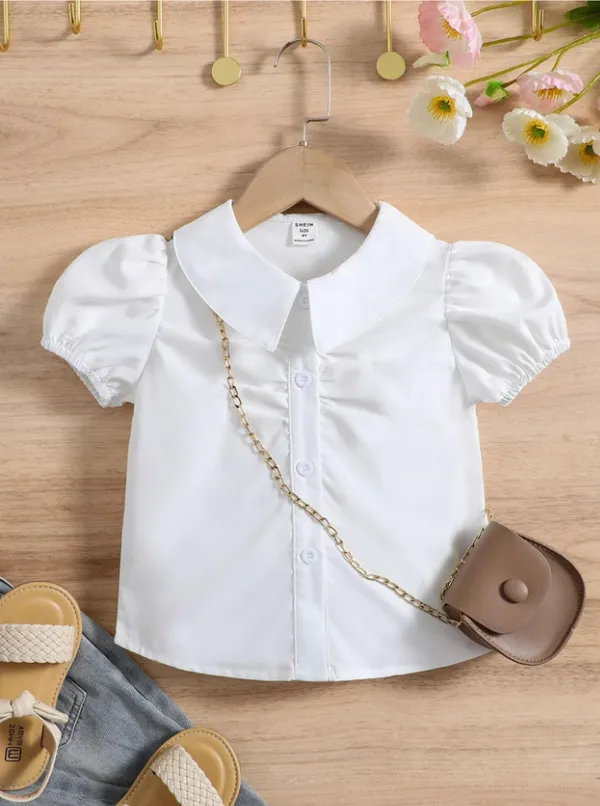 MAMATHINK_WHITE_Solid_Casual_Tops_For_Girls