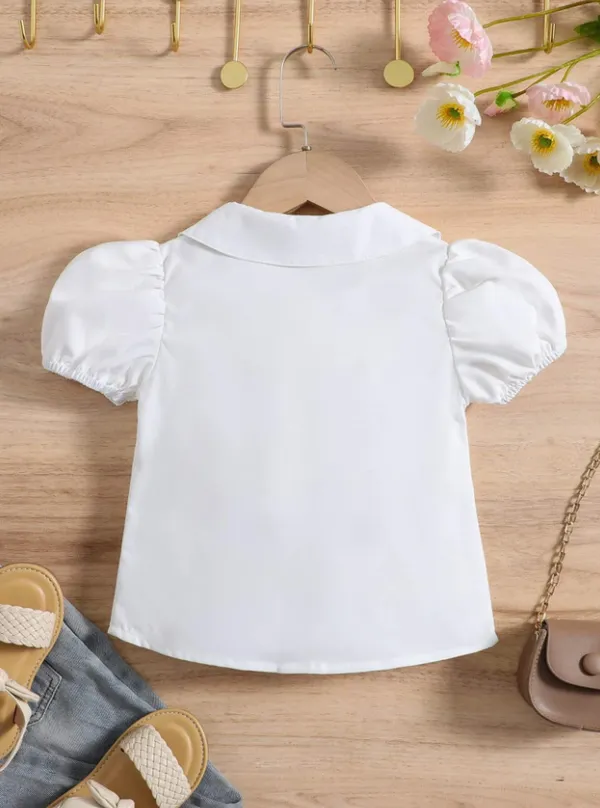 MAMATHINK_WHITE_Solid_Casual_Tops_For_Girls