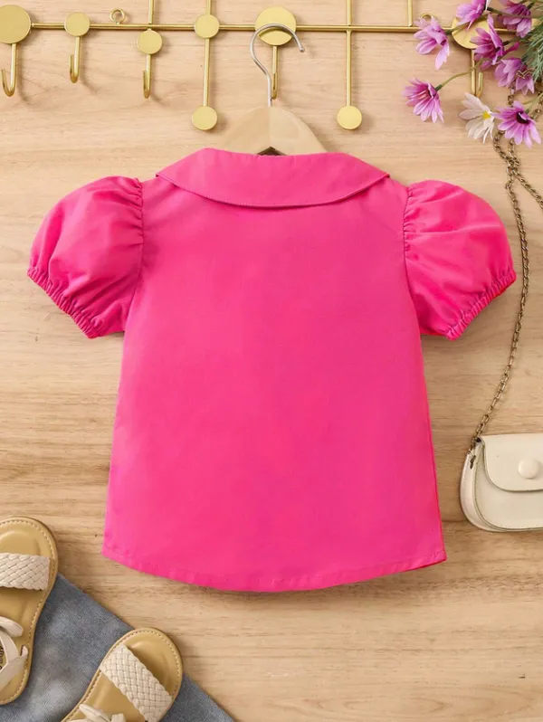 Hot_Pink_Solid_Casual_Tops_For_Girls